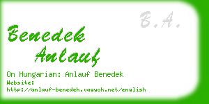 benedek anlauf business card